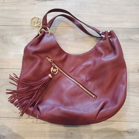Michael Kors Women's Burgundy Leather Handbag - Picture 1 of 5